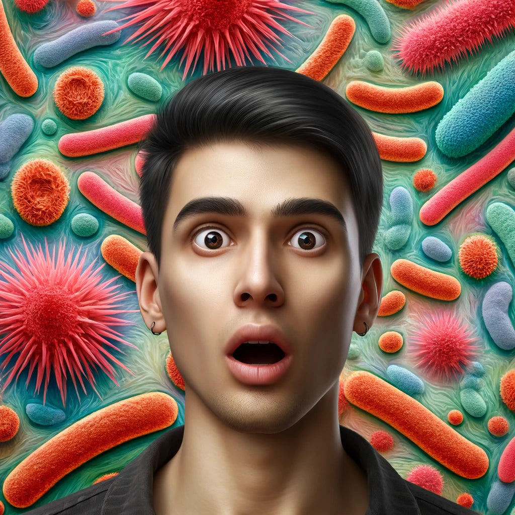 A person that is shocked about the bacteria on their pillowcase