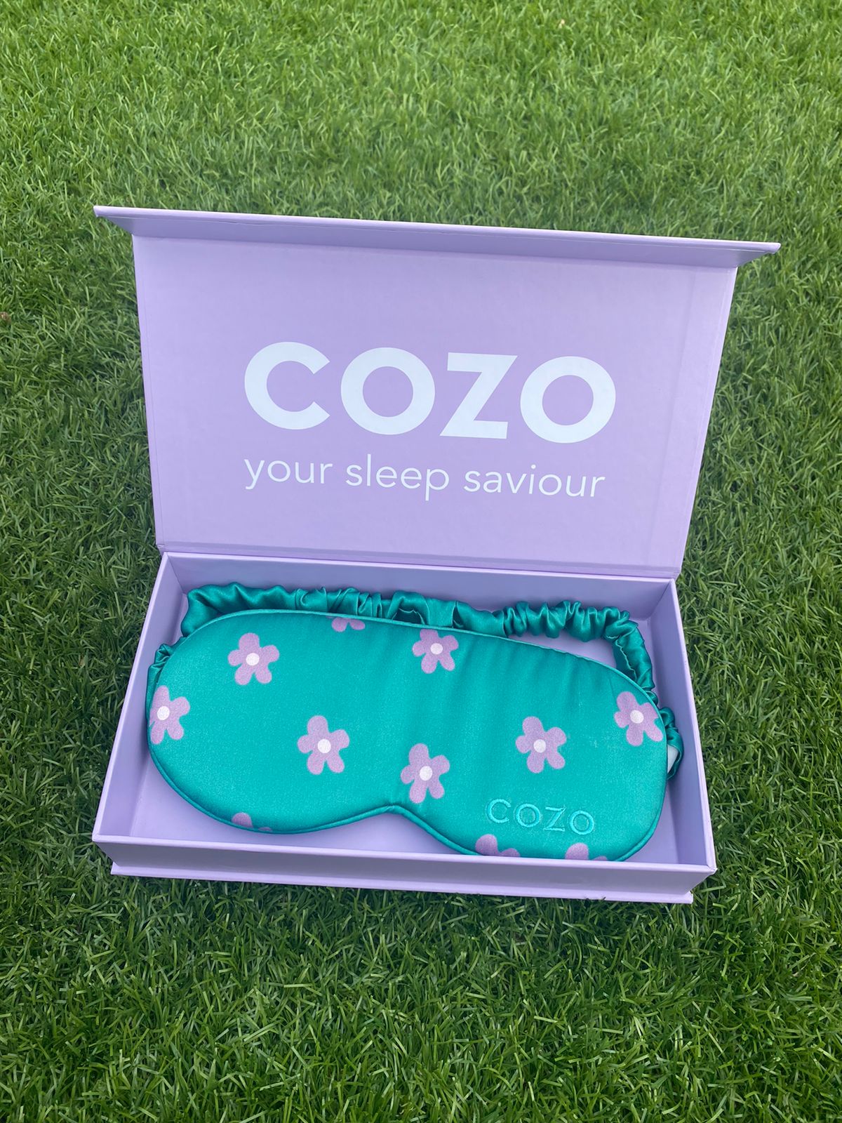 COZO Contour Green Flower Mulberry Silk Sleep Mask