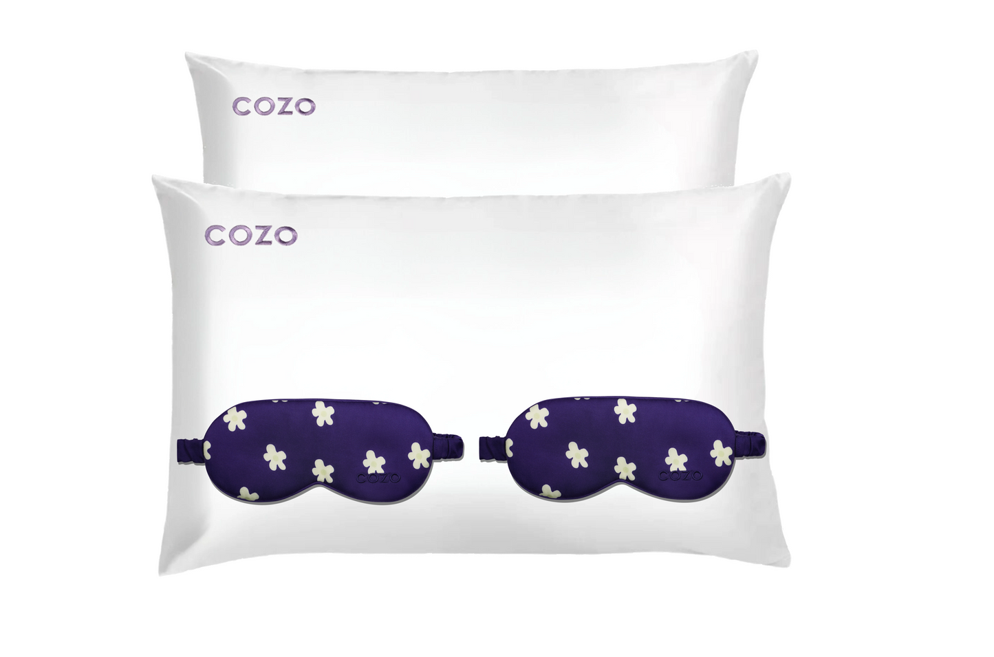 COZO Bundle 2 - Two Eucalyptus Silk Pillowcases + Sleep Masks