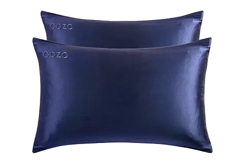 COZO Navy Vegan Eucalyptus Silk Pillowcase
