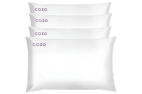 Four White Vegan Eucalyptus Pillowcases